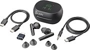 Poly Voyager Free 60+ UC Carbon Black Earbuds +BT700 USB-C Adapter +Touchscreen Charge Case_6