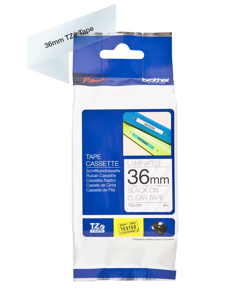 TZE-161 TAPE 36 MM - LAMINATED/8M BLACK ON COLORLESS_1