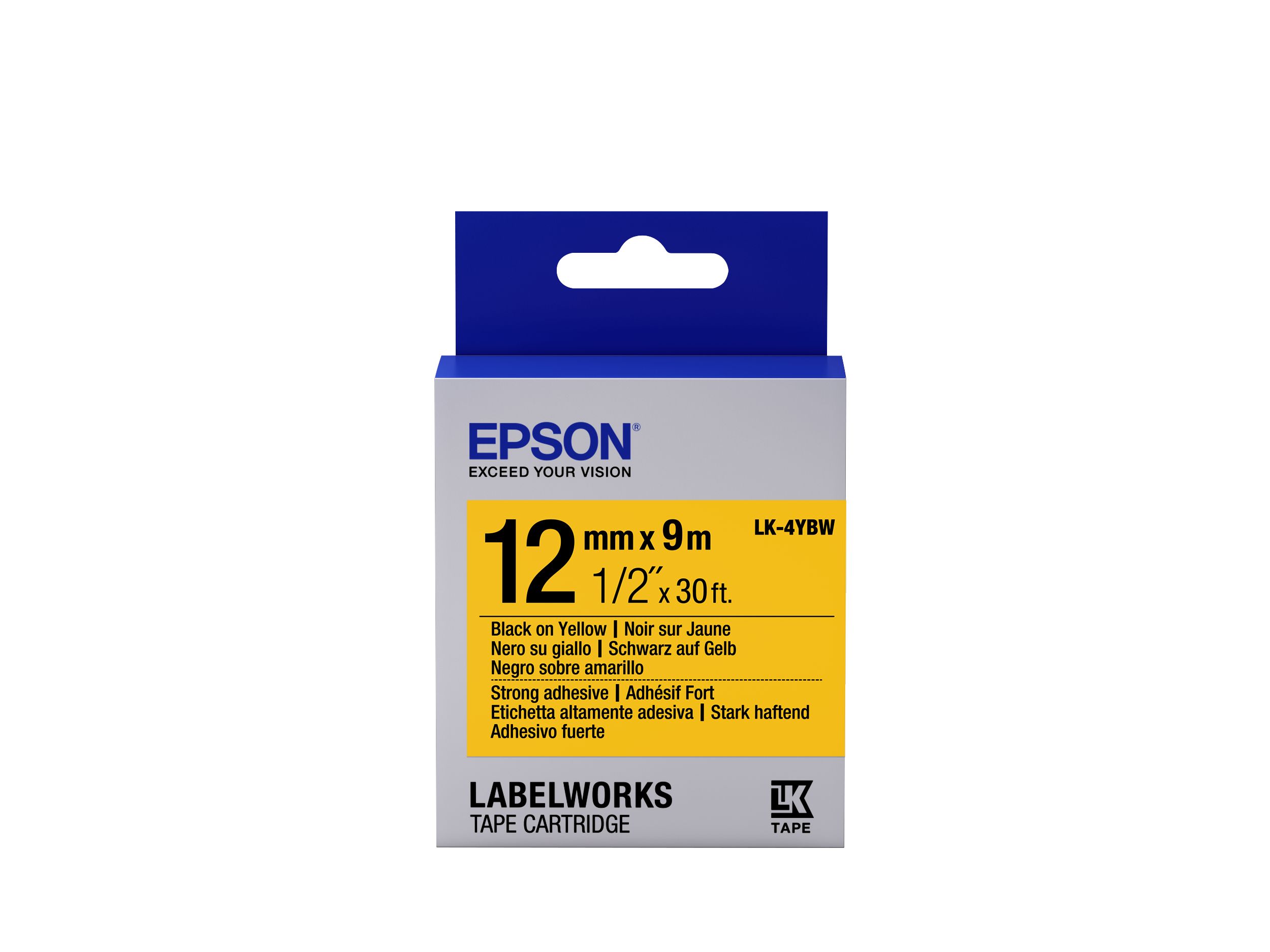 Epson Label Cartridge Strong Adhesive LK-4YBW Black/Yellow 12mm (9m)_1