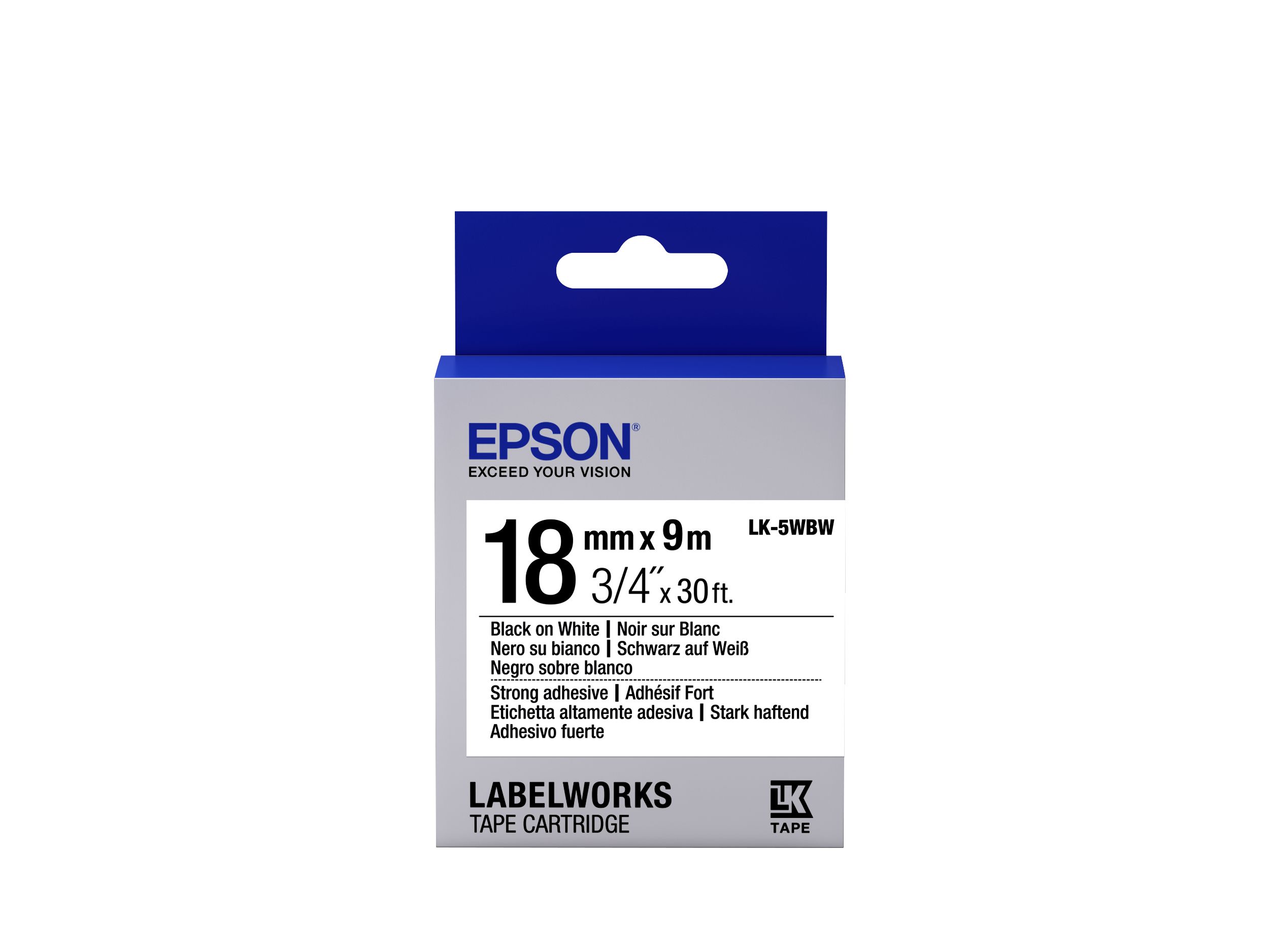 Epson Label Cartridge Strong Adhesive LK-5WBW Black/White 18mm (9m)_1