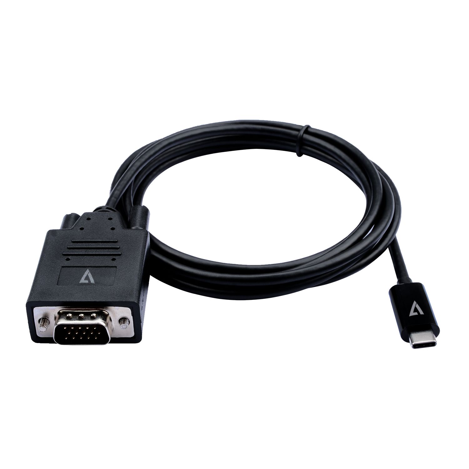 BLACK USB-C TO VGA VIDEO CABLE/USB-C MALE TO VGA MALE 2M 6.6FT_5
