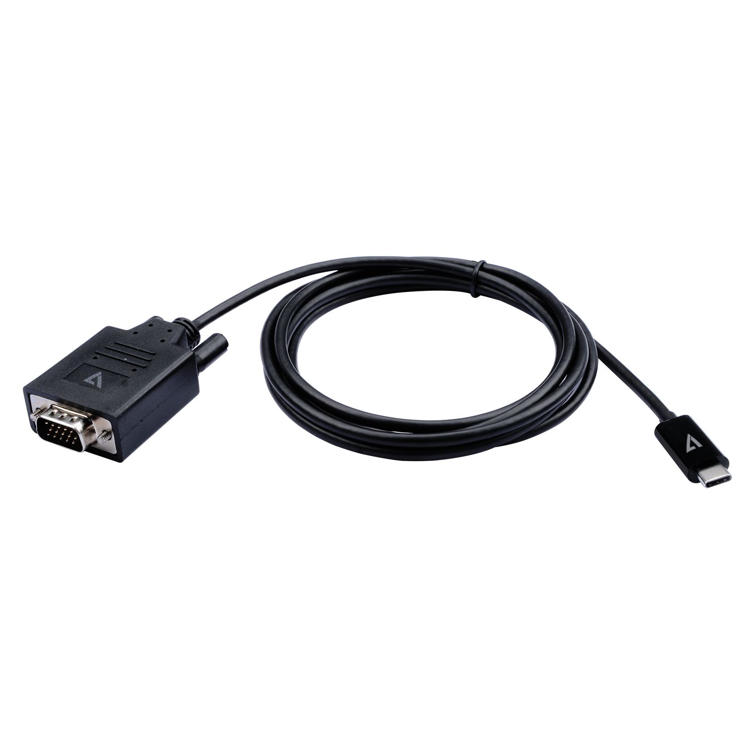 BLACK USB-C TO VGA VIDEO CABLE/USB-C MALE TO VGA MALE 2M 6.6FT_6