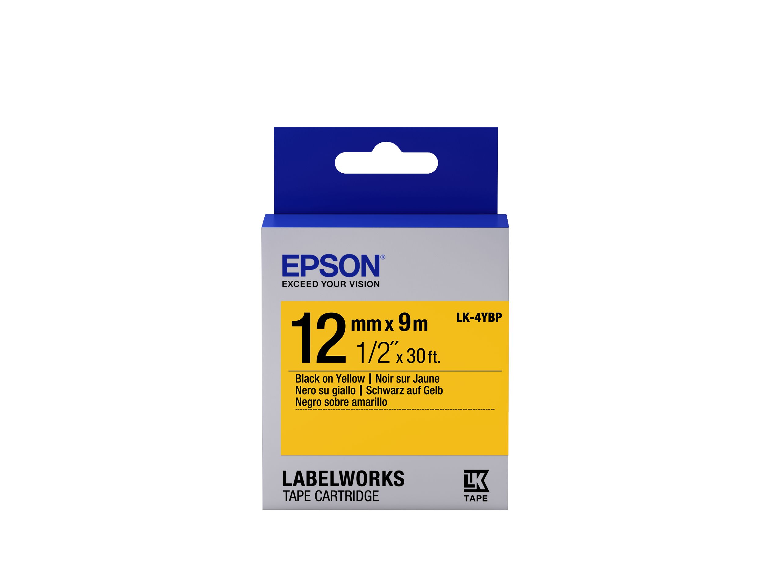 Epson Label Cartridge Pastel LK-4YBP Black/Yellow 12mm (9m)_1