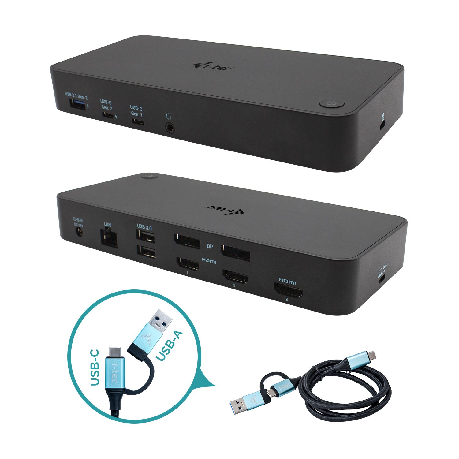 I-TEC USB 3.0/USB-C/THUNDERBOLT/3X 4K DOCKING STATION100W_1