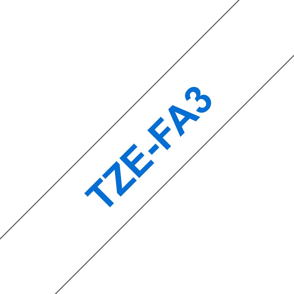 TZE-FA3 NON-LAMIN. TAPE 12MM/8M BLUE ON WHITE