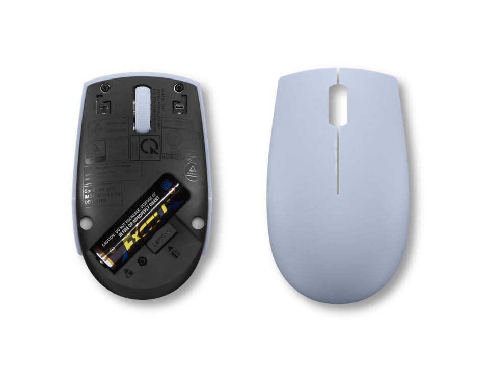 Lenovo 300 Wireless Compact Mouse Frost Blue, Tip: Standard, Rezolutie (dpi): 1000 dpi, Butoane/rotite, 3, Interfata mouse/ Tehnologie: Wireless, Interfata receiver, dongle USB 2.4GHz, Culoare: Albastru, Dimensiune (mm): 97.91 x 57.99 x 32.53 mm, Greutate: 52g, Garantie: 1 an_6