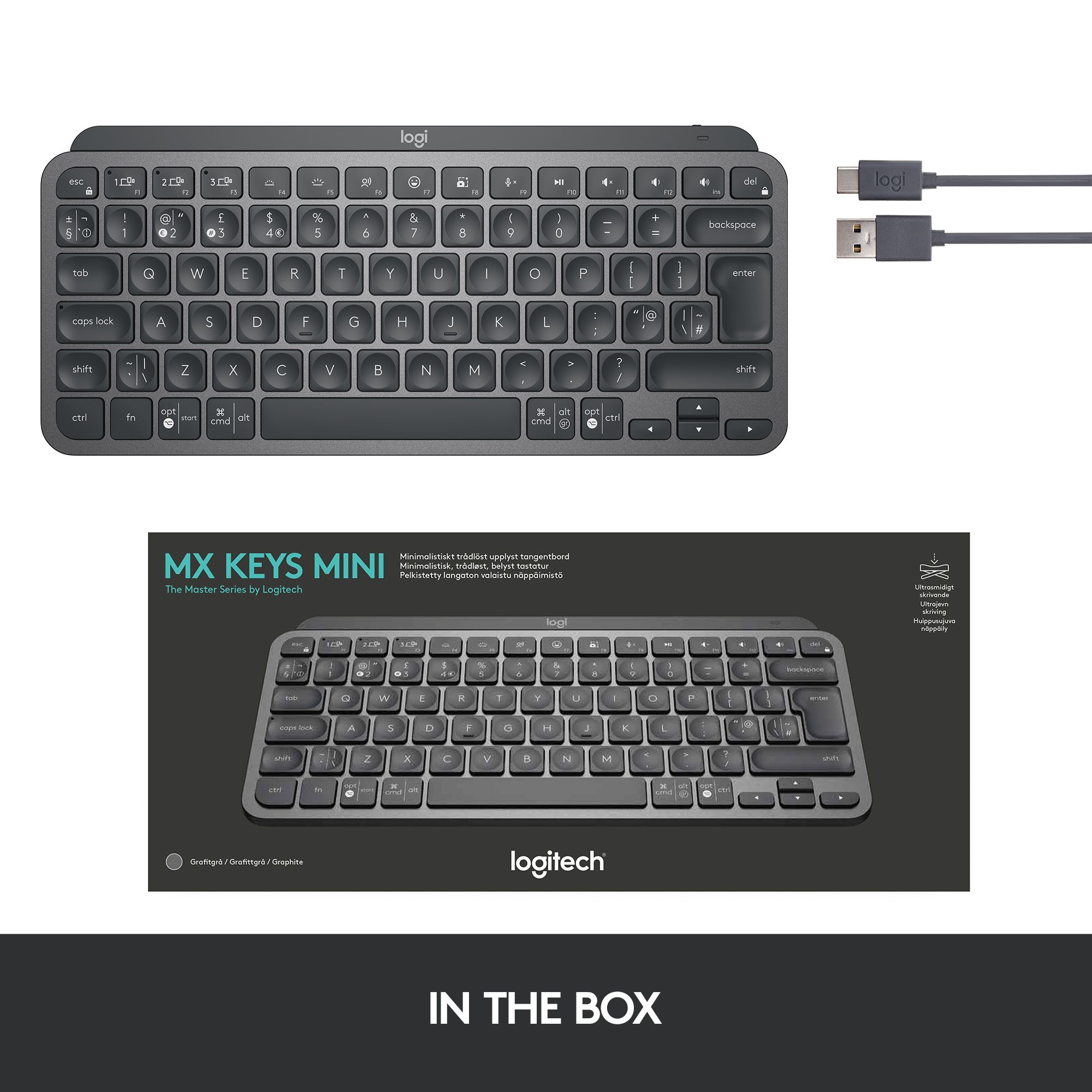 MXKEYS MINI WRLS ILLUMINATED KB/GRAPHITE - CH - CENTRAL_12
