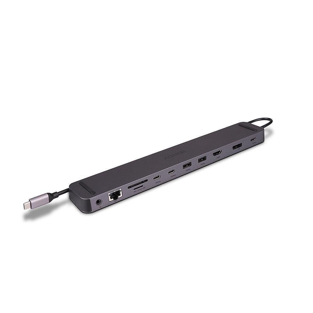 Statie docking Lindy DST-Mini XT 810, interfata USB Type C to 1x HDMI / 1x DP/ 2x USB Type A / 2x USB Type C / 1x RJ45 / 1x SD / 1x microSD / 1x 3.5mm Audio, latime de banda suportata 10 Gbps, 10/100/1000 Mbps, rezolutie maxima iesire 8K 7680x4320 30Hz, chipset: VMM6210, VL822, GL3510, GL3224_1