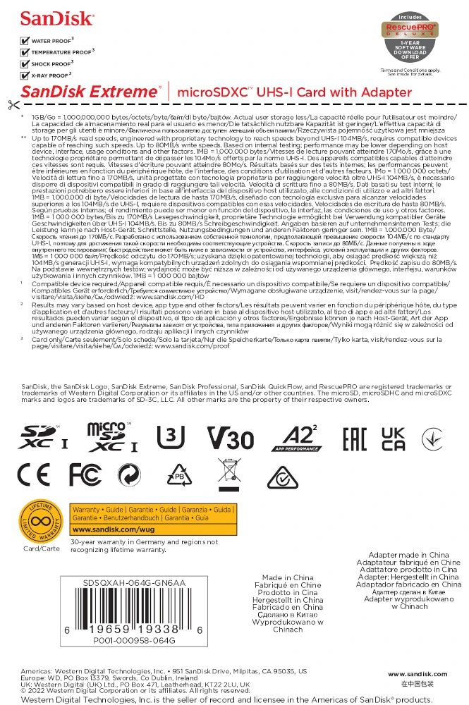 EXTREME MICROSDXC 64GB SD/ADAPTER ACTION CAMS AND DRONES 1_4