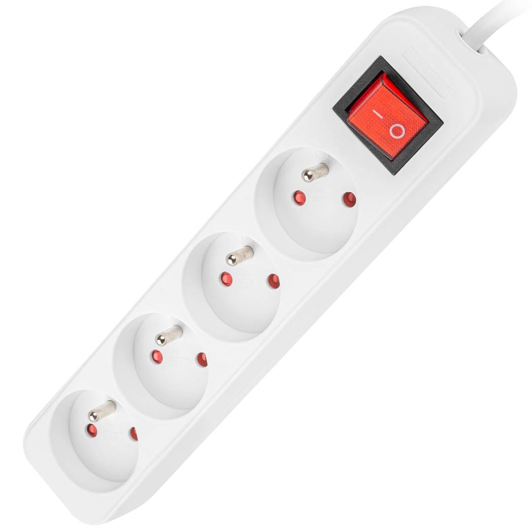 LANBERG PS1-04E-0150-W Lanberg 1.5M White LANTERGE CURVE 4X 230V PL WITH CIRCUIT BREAKER, FULL COPPER_1