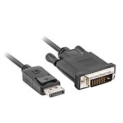 LANBERG CA-DPDV-10CU-0018-BK Lanberg cable Displayport(M) V1.2->DVI-D(M)(24+1) 1.8m Black DUAL LINK_1