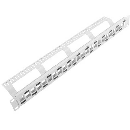 LANBERG PPKS-1224-S Lanberg keystone Patch Panel Blank 24 port Staggeged 1U with Organizer, grey_1