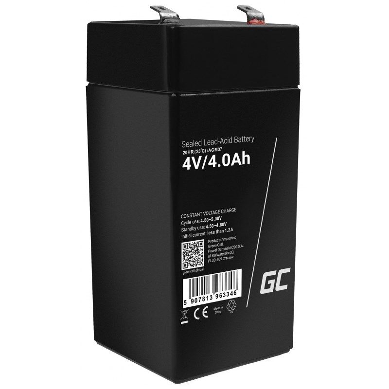 Green Cell AGM VRLA 4V 4Ah maintenance-free battery for the alarm system, cash register, toys_2
