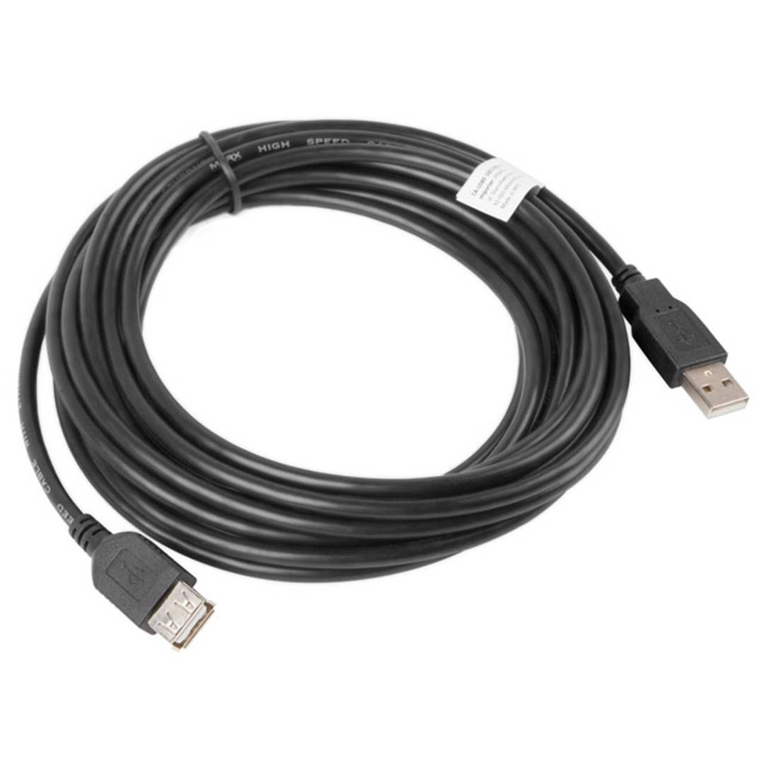 LANBERG CA-USBE-10CC-0050-BK Lanberg extension cable USB 2.0 AM-AF 5m black_1