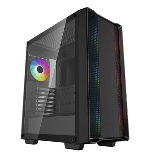 CARCASA DeepCool  CC560 ARGB V2 , Middle Tower, ATX, fara sursa, 4xfan, USB 3.2 gen 1 x 1, USB 2.0 x 2, audio, PSU shroud, 7 sloturi expansiune, iluminare ARGB, negru,  R-CC560-BKTAA4-G-2  (timbru verde 0.32lei)