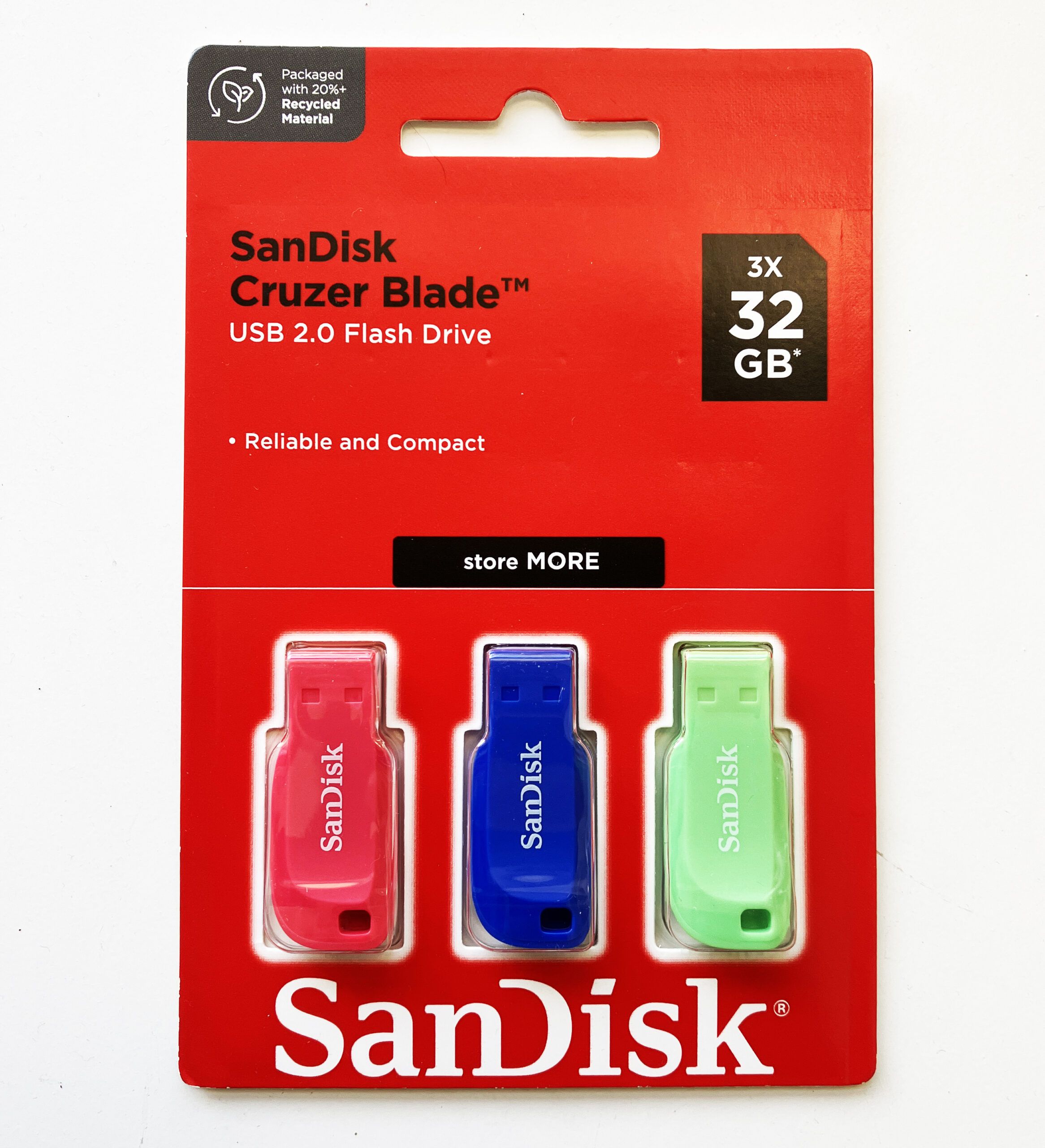 SANDISK CRUZER BLADE USB/FLASH DRIVE 3-PACK - 32GB_1