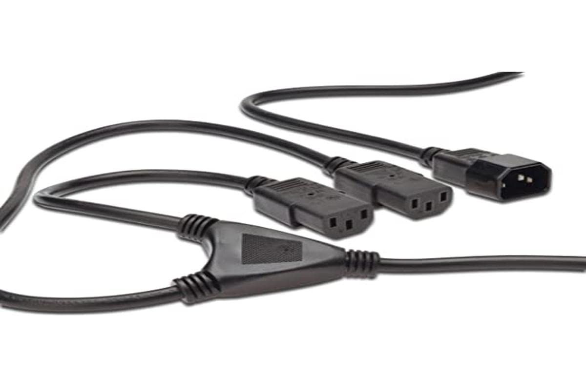 ASSMANN Power Cord splitter cable C14 - 2x C13 M/F 1.7m H05VV-F3G 1.0qmm/0.75qmm bl_1