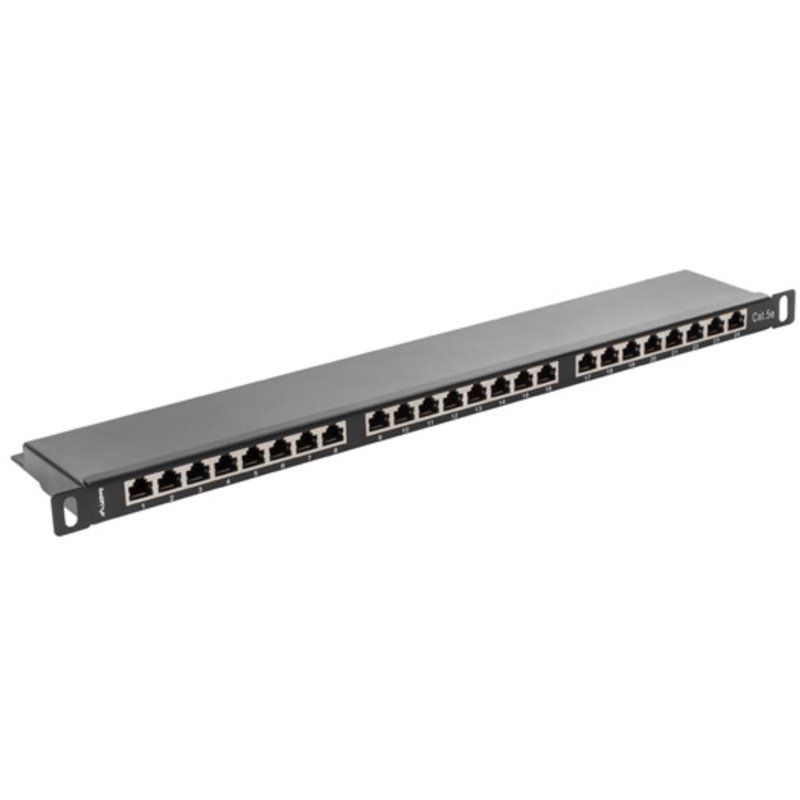 LANBERG PPS5-0024-B Lanberg Patch Panel 24 port 0.5U, cat. 5e, shielded, black_1