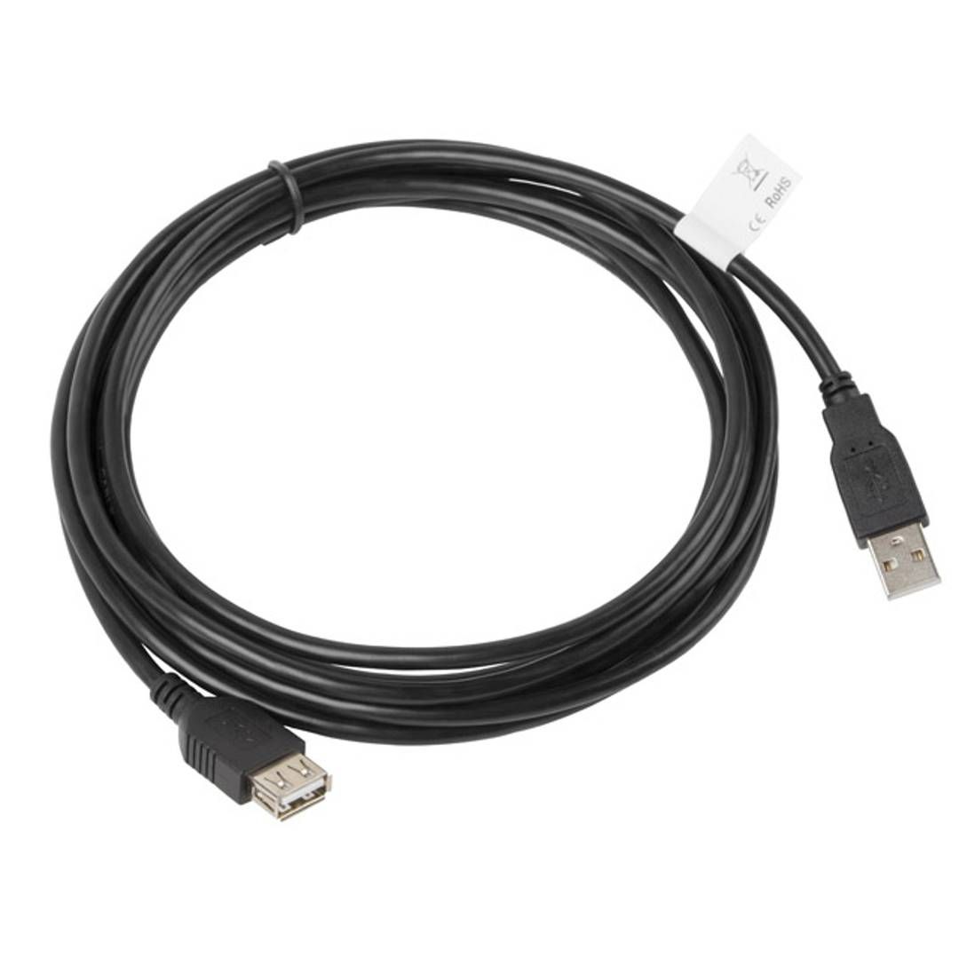 LANBERG CA-USBE-10CC-0030-BK Lanberg extension cable USB 2.0 AM-AF 3m black_1