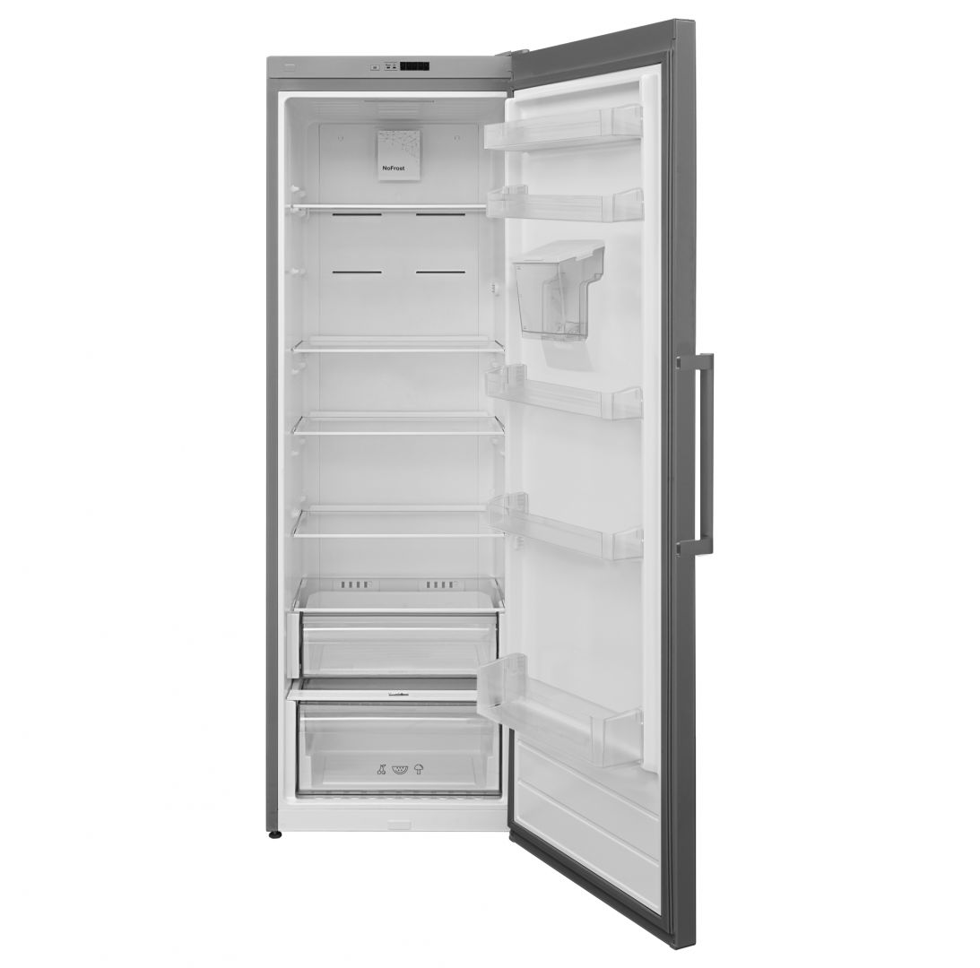 Frigider Heinner HF-V401NFXWDE++, Full No frost, dozator de apa, clasa energetica: E, capacitate totala: 389L, control electronic, lumina LED, 4 rafturi sticla, 1 compartiment pentru fructe si legume cu control nivel umiditate, 1 compartiment Chiller, suport oua,  dimensiuni: 59.5 x 65 x 186 cm_2