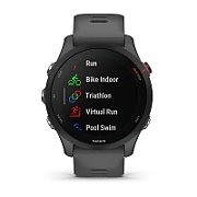 Ceas Garmin Forerunner 255, display 33mm, rezolutie displat 260x260 conectivitate Bluetooth™, ANT+, NFC, USB, functii accelerometru, giroscop, barometru, busola, termometru pentru temperatura exterioară, durata de viata baterie mod ceas inteligent: până la 14 zile, modul GNSS numai cu GPS: până la_2