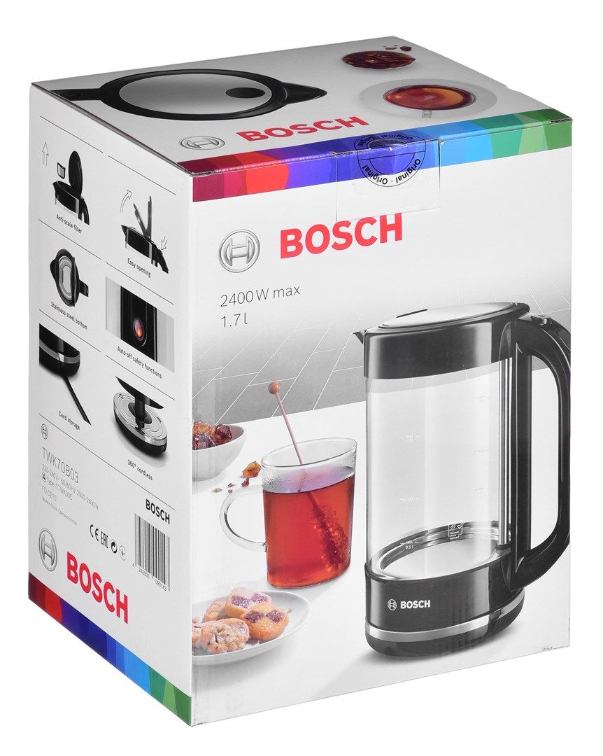 Bosch TWK70B03 electric kettle 1.7 L 2400 W Black  Transparent_5