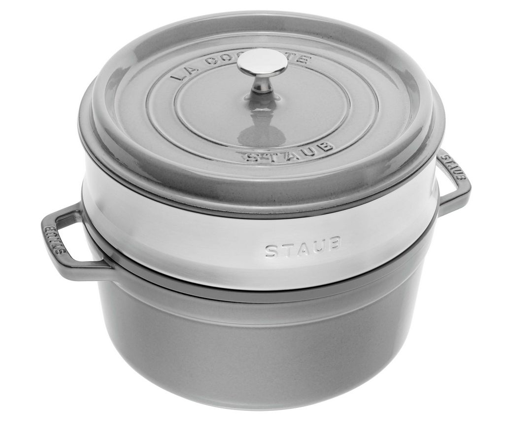 Round cast iron pot with Staub insert - 3.8 ltr  Graphite_1