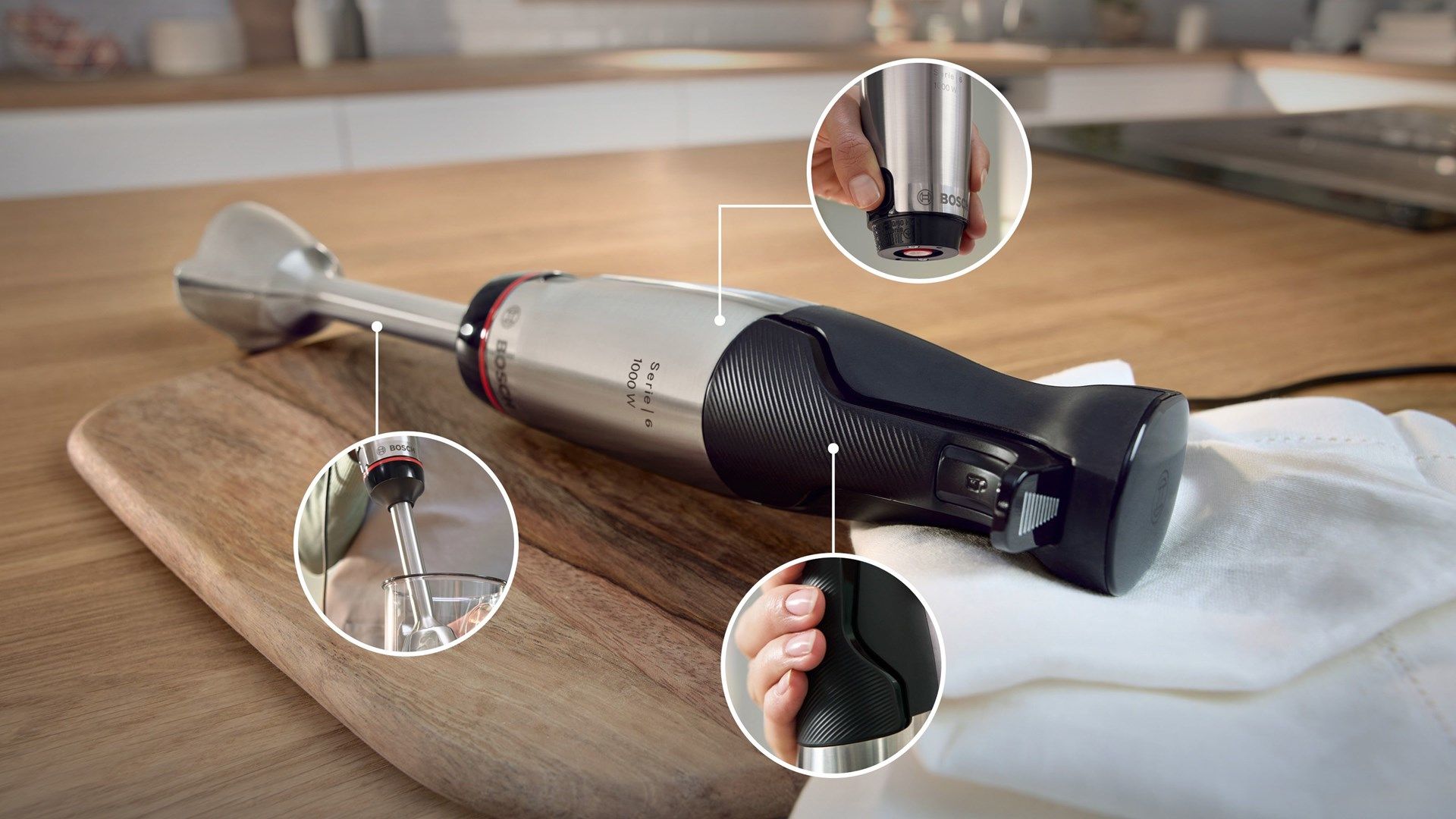 Bosch Serie 6 MSM6M610 blender Immersion blender 1000 W Black  Stainless steel_20