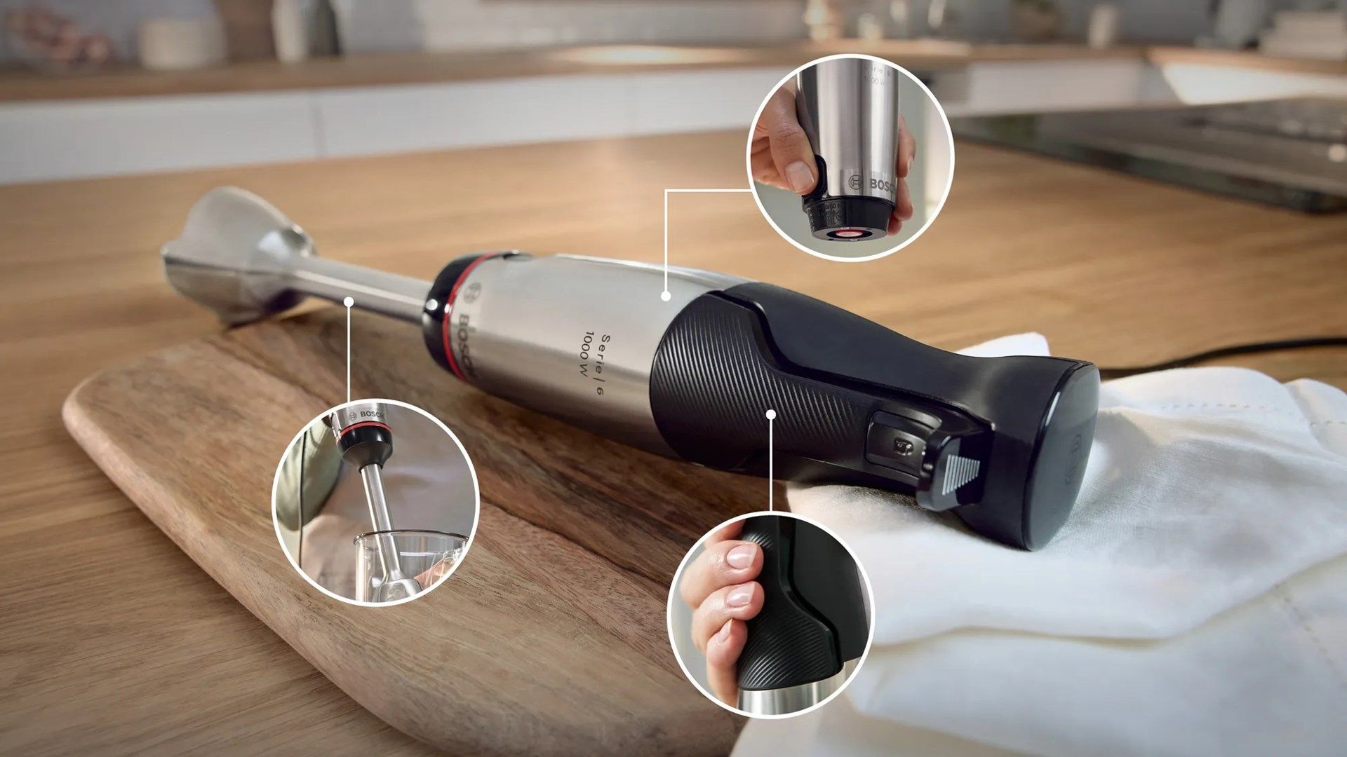 Bosch Serie 6 MSM6M610 blender Immersion blender 1000 W Black  Stainless steel_8