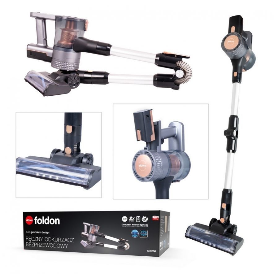 OB90 ELDOM  VESS upright vacuum cleaner  cordless  electric brush_11