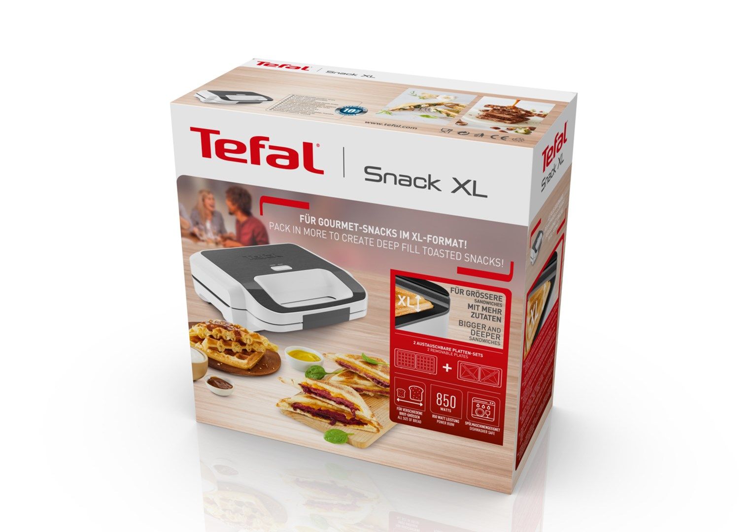 Tefal Snack XL SW7011 sandwich maker 850 W White  Stainless steel_10