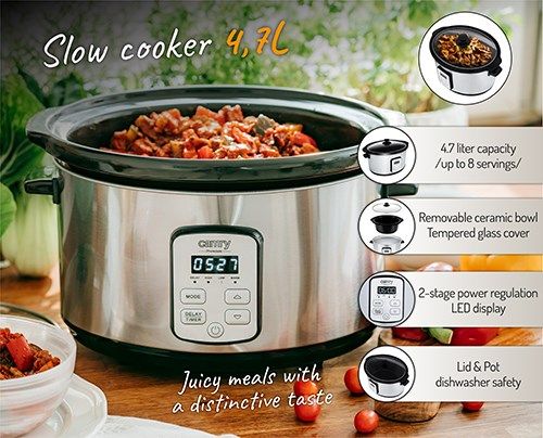 Camry | CR 6414 | Slow Cooker | 270 W | 4.7 L | Number of programs 1 | Stainless Steel_11