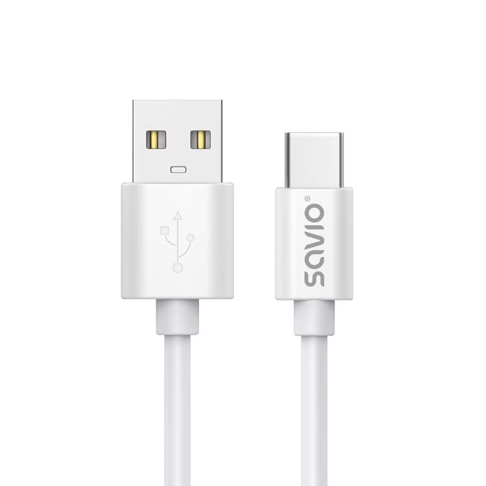 USB cable 2 m USB 2.0  USB A - USB C White SAVIO CL-168_1