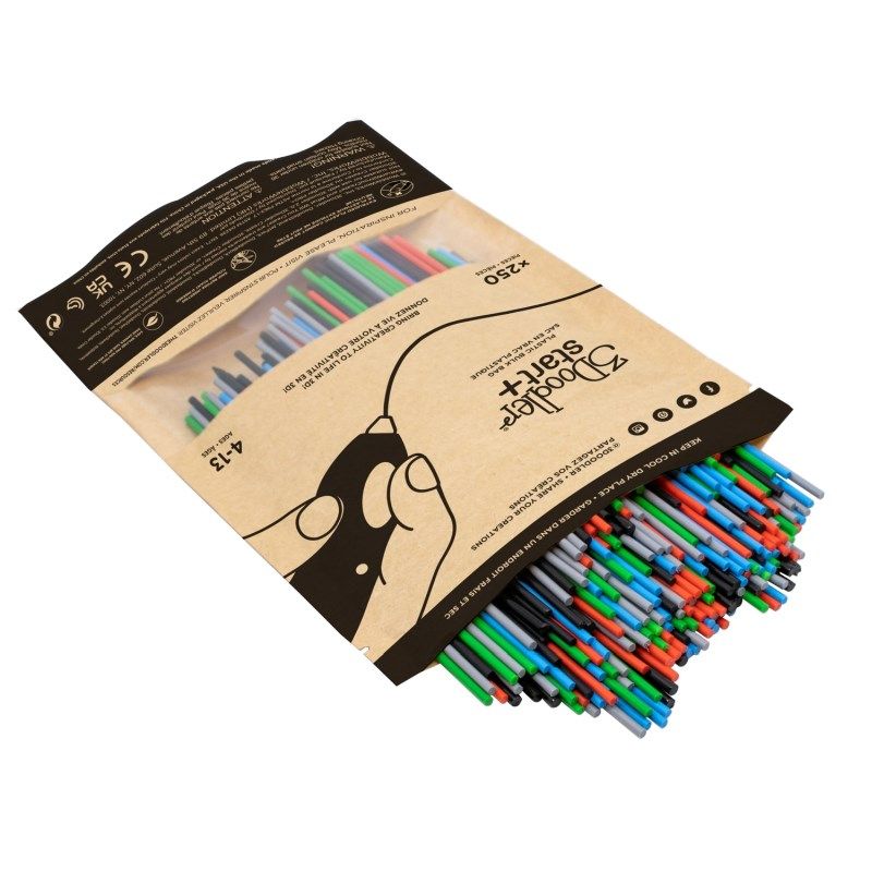 3Doodler Primary Pow Mixed Bag 250 Compostable plastic Blue  Green  Grey  Red 1 g_1