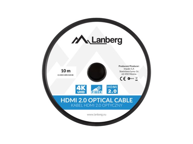 LANBERG HDMI CABLE M/M V2.0 10M OPTICAL AOC BLACK CA-HDMI-20FB-0100-BK_3