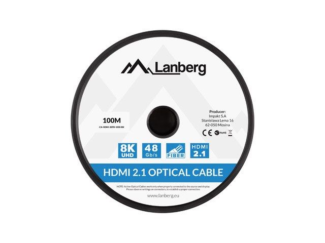 LANBERG HDMI CABLE M/M V2.1 100M 8K OPTICAL AOC_5