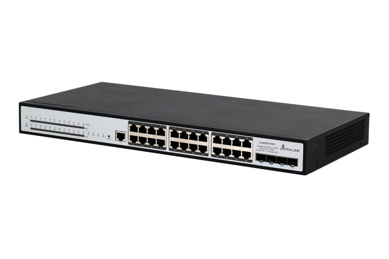 Extralink PoE Switch Chiron Pro 24x RJ45 1000Mb/s PoE  4x SFP+  L3  managed  370W_3