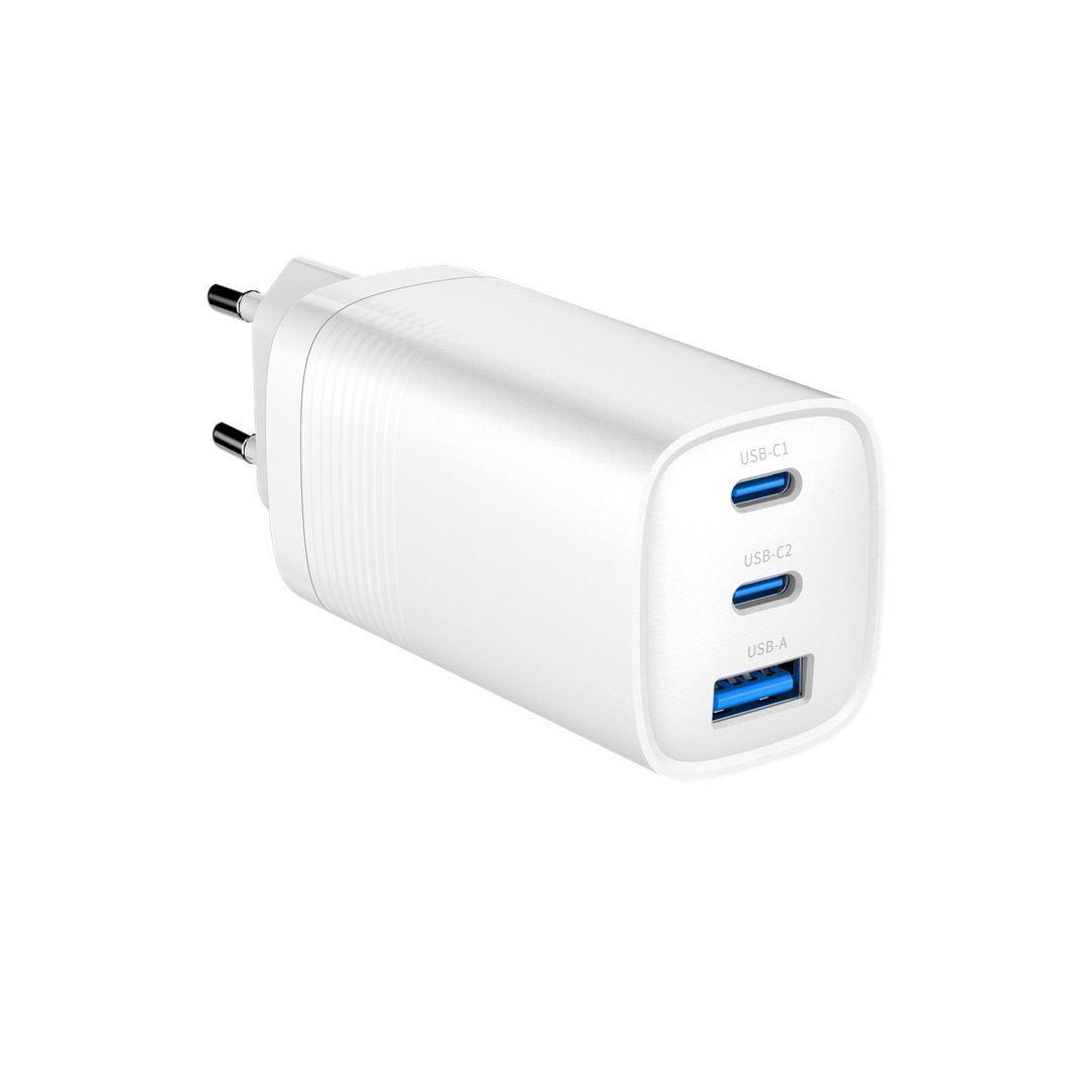 Gembird TA-UC-PDQC65-01-W 3-port 65 W GaN USB PowerDelivery fast charger  white_1