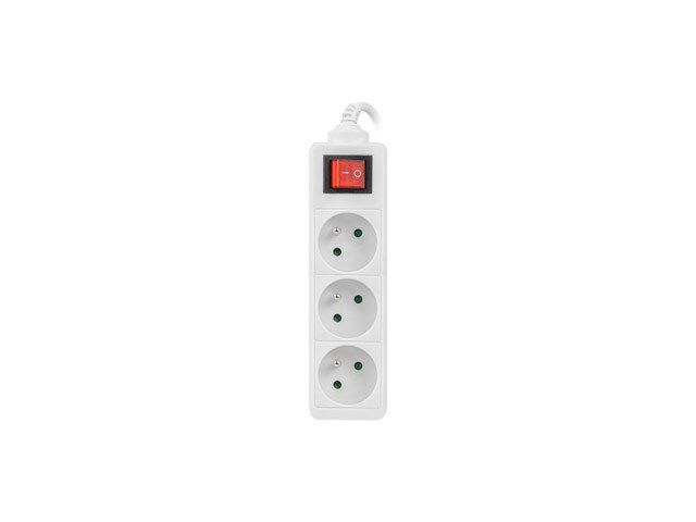 LANBERG POWER STRIP 3M WHITE  3X 230V PL  WITH SWITCH_1