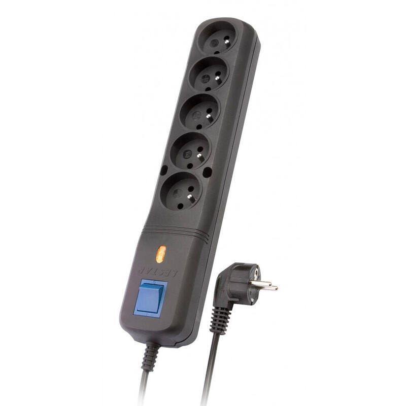 LESTAR LV530W 2 5M surge protector Black  Grey 5 AC outlet(s) 2.5 m_1