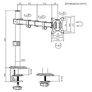 Maclean MC-753N LCD Monitor Desk Mount 17-32  9kg VESA 75x75 100x100 Single Arm Extendable Adjustable_2