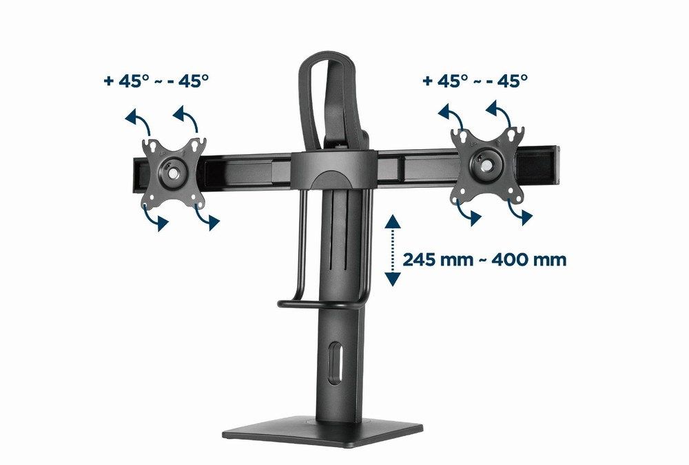 Gembird MS-D2-01 monitor mount / stand 68.6 cm (27 ) Black Desk_18