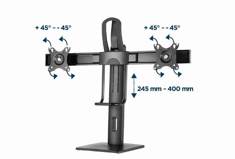 Gembird MS-D2-01 monitor mount / stand 68.6 cm (27 ) Black Desk_9