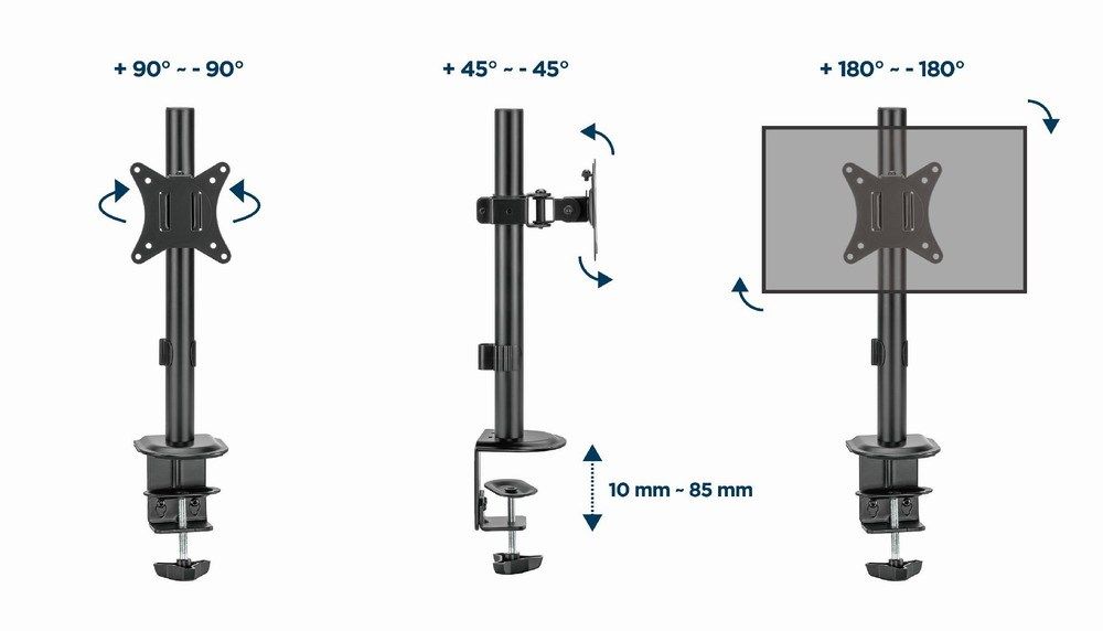 Gembird MA-D1-02 monitor mount / stand 81.3 cm (32 ) Black Desk_19