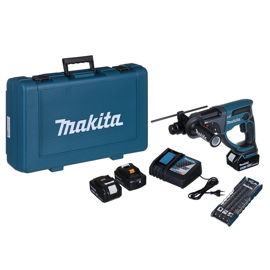 MAKITA ROTARY HAMMER DRILL WITH FORGING OPTION 18V 3x5.0Ah 1.9J DHR202RTE3 + ACC (D-74136)_1