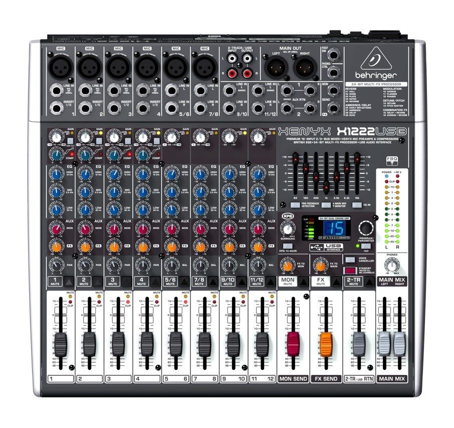 Behringer X1222USB audio mixer 4 channels_1