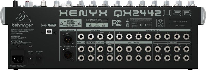 Behringer QX2442USB audio mixer 24 channels_4