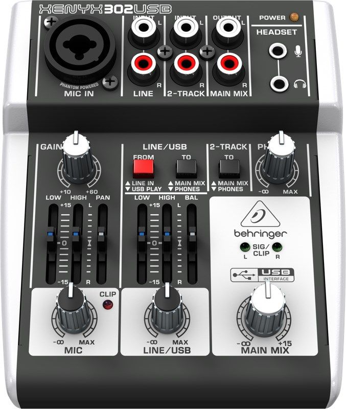 Behringer X302USB audio mixer 5 channels_4