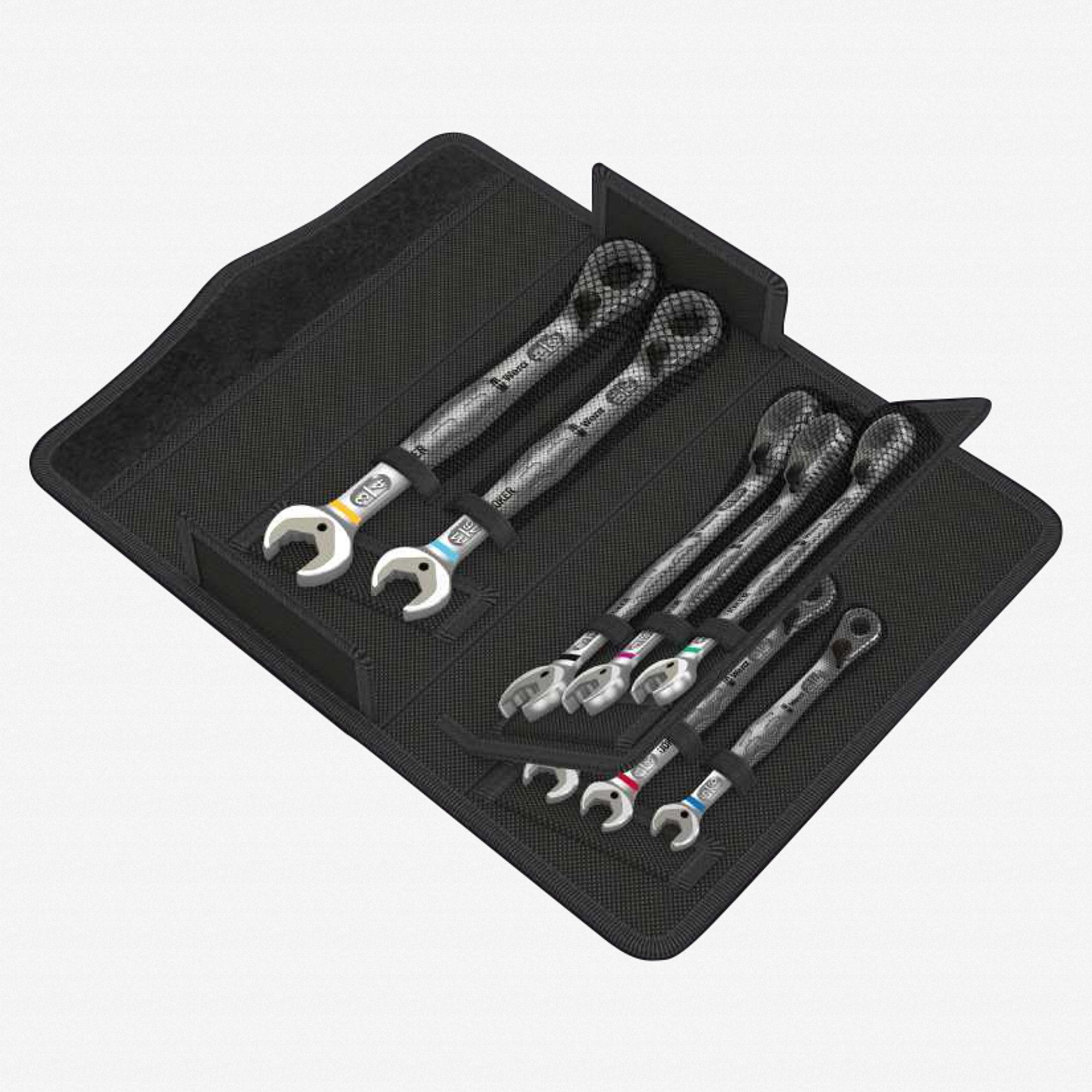 Ratchet combination wrenches with switch  set of 12  8 - 19 mm  soft case_1