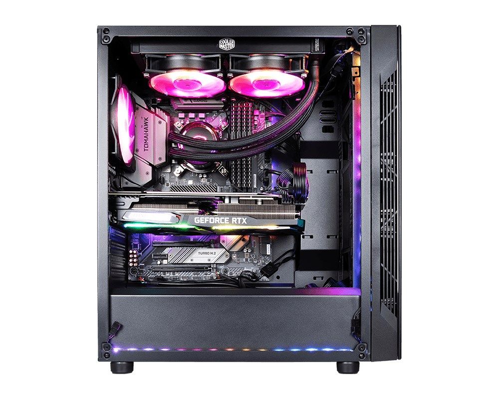 MSI MAG VAMPIRIC 010 Mid Tower Gaming Computer Case 'Black  1x 120mm ARGB Fan  Mystic Light Sync  Tempered Glass Panel  ATX  mATX  mini-ITX'_6